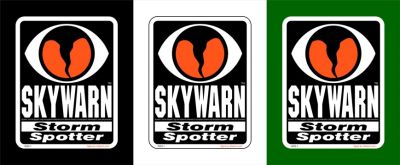 3.5 inch x 4.5 inch non reflective SKYWARN Storm Spotter exterior vinyl stickers ~ Style 1