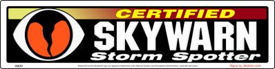 12" x 3" Certified SKYWARN Storm Spotter Magnetic Sign ~ Reflective