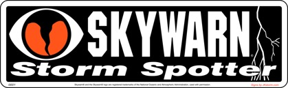12" x 3.5" SKYWARN Storm Spotter Magnetic Sign ~ non Reflective