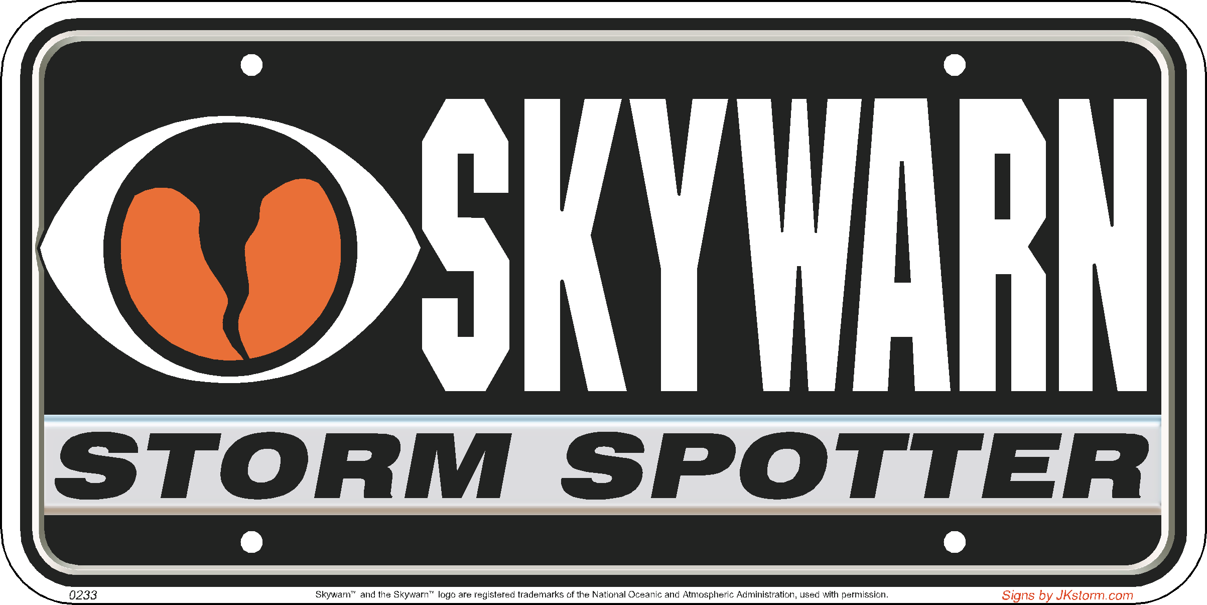 SKYWARN License Plate ~ Style 3