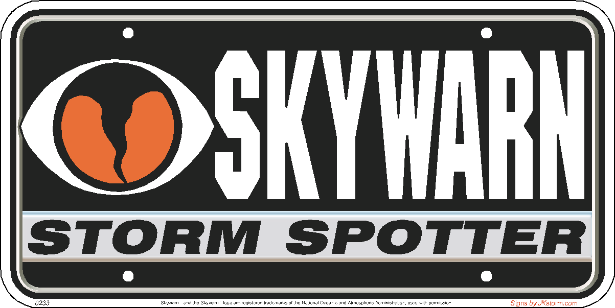 SKYWARN License Plate ~ Style 3