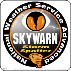 8" x 8" SKYWARN Advanced Storm Spotter Magnetic Sign ~ Stylized Reflective