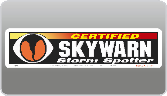 12" x 3" Certified SKYWARN Storm Spotter Magnetic Sign ~ Reflective