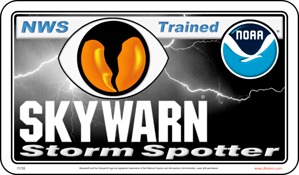 12" x 7" SKYWARN / NOAA Storm Spotter Magnetic Sign ~ Stylized Reflective.